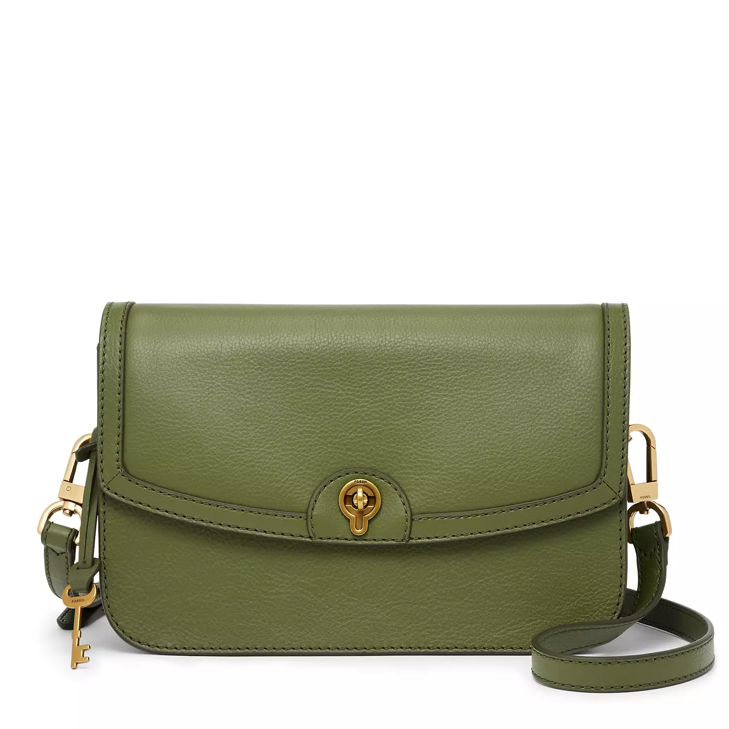 Fossil Ainsley Crossbody Olive Leather Tas Wanita SHB3067 376