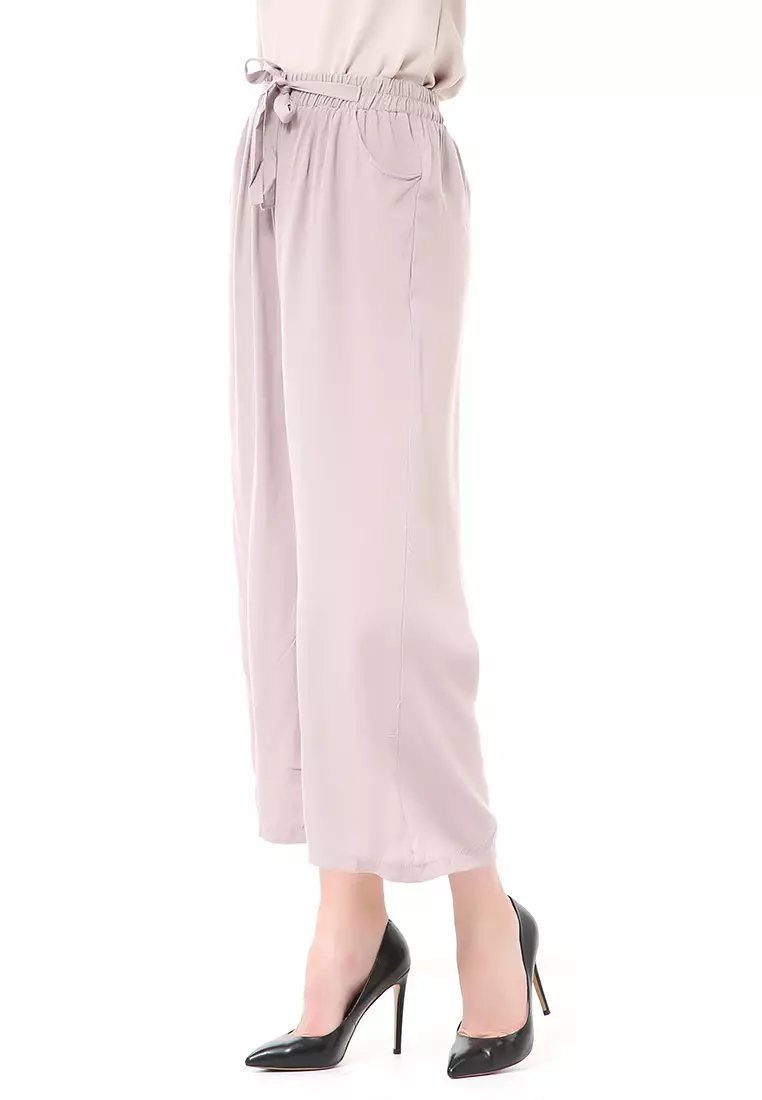 Stella Celana Panjang Casual Wanita Kulot Loose Pants Homewear Material Rayon ORIGINAL - Gray