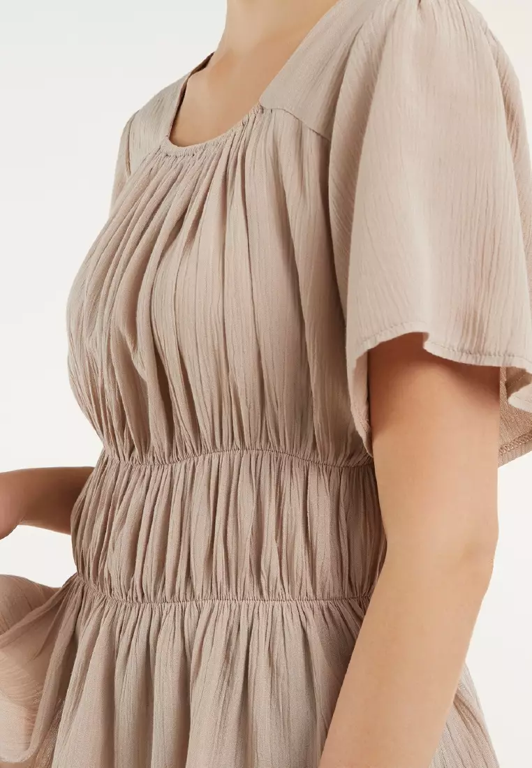 Mayonette Elois Top - Baju Atasan Wanita Terbaru Blouse Korean Style - Mocca