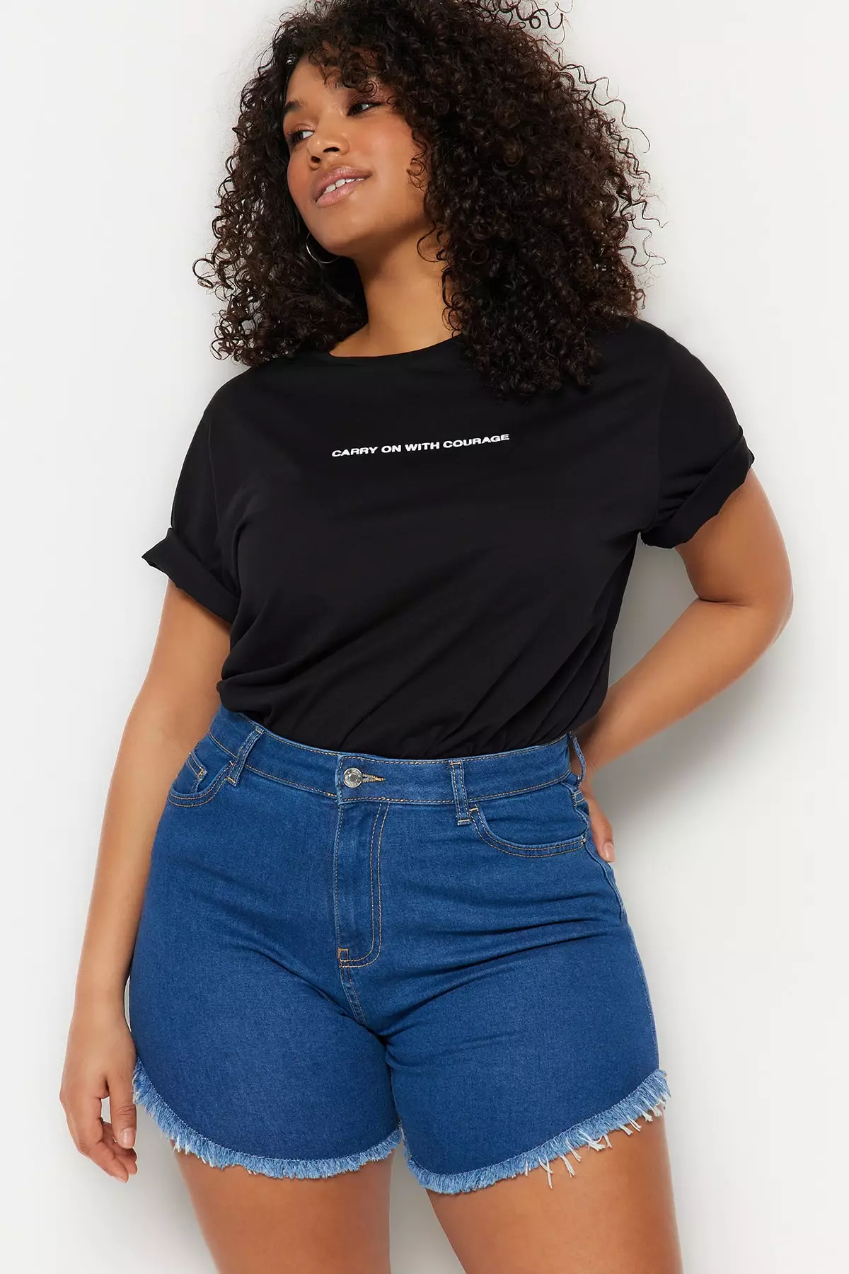 Plus Size Denim Shorts