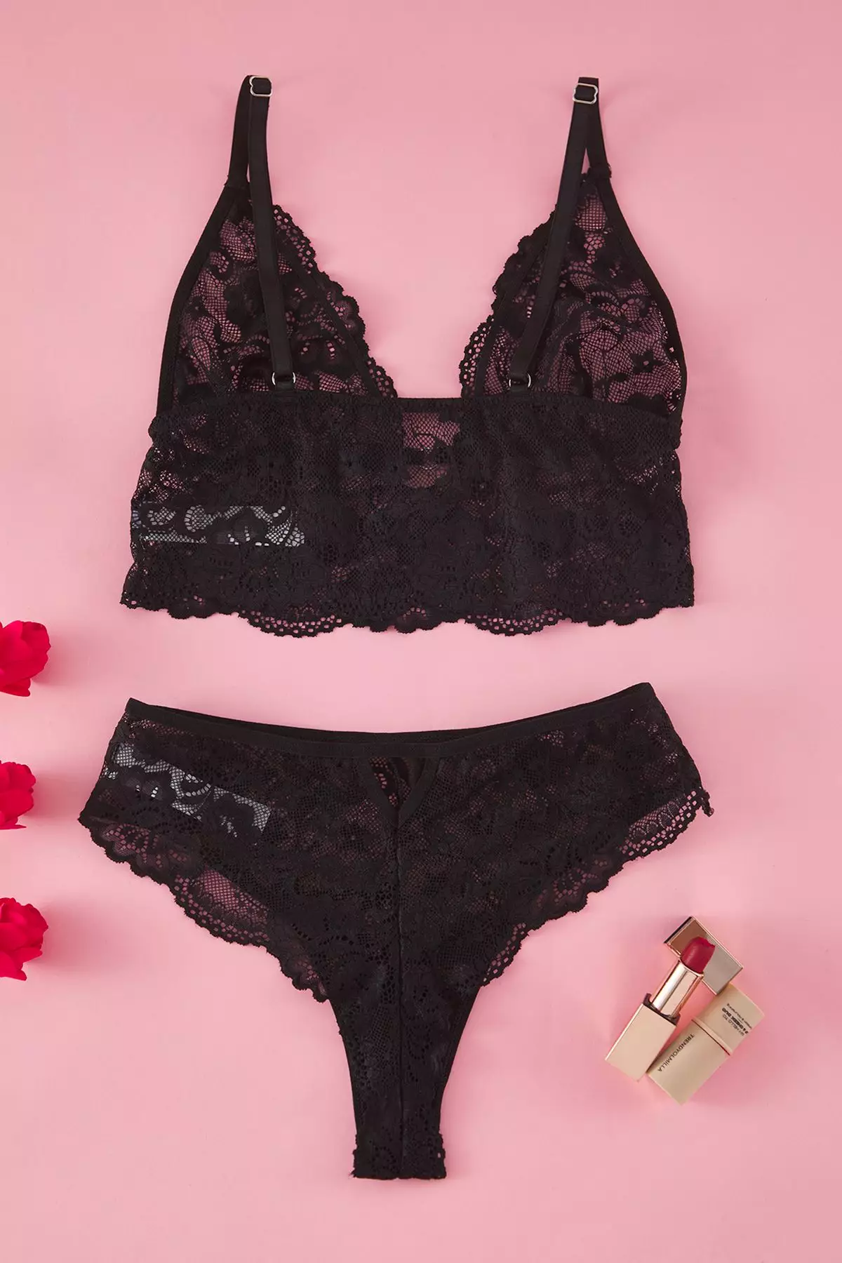Lace Bustier Bra and Panties Set