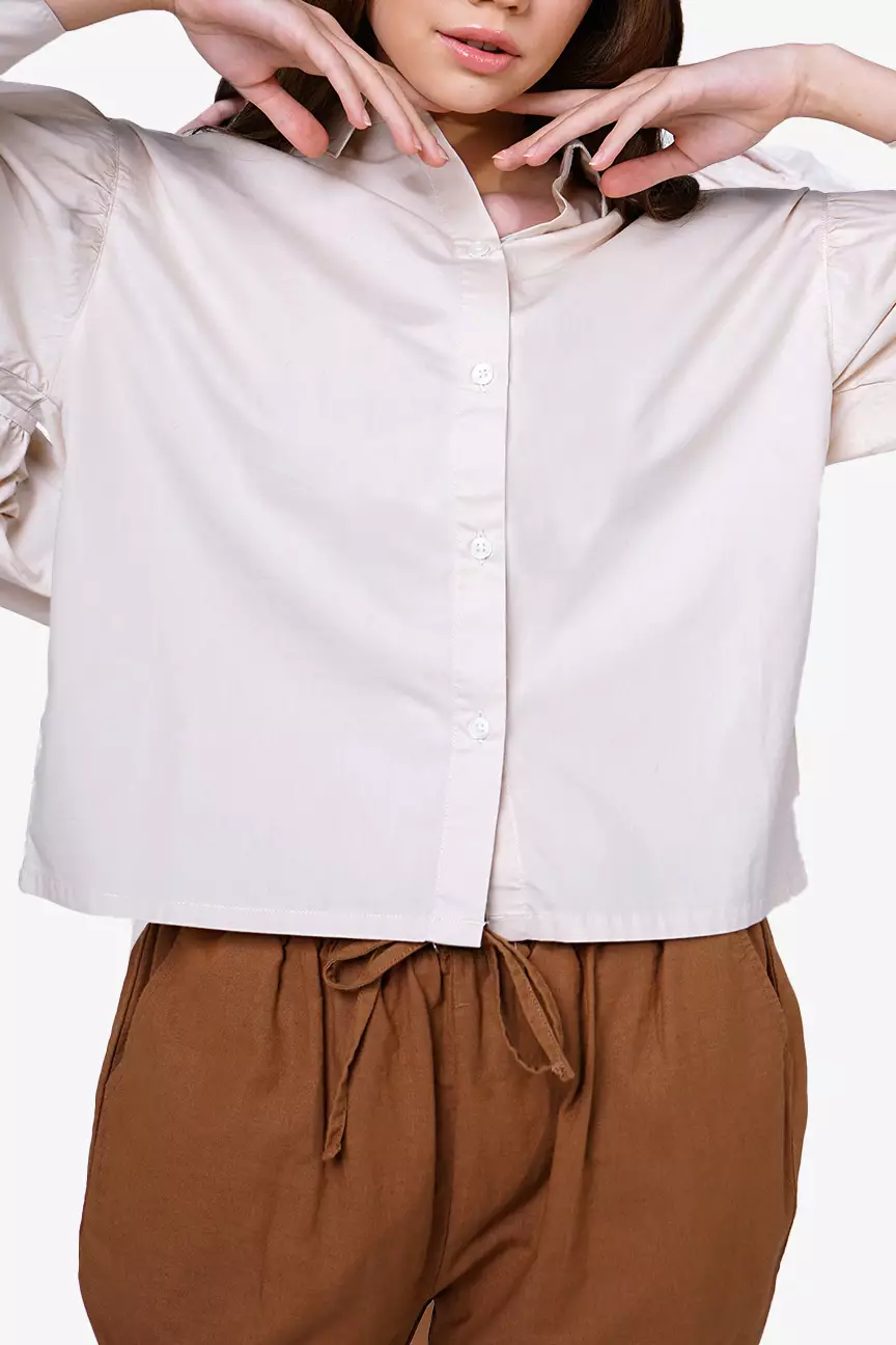 Kemeja Wanita Gracie Ecru Cream