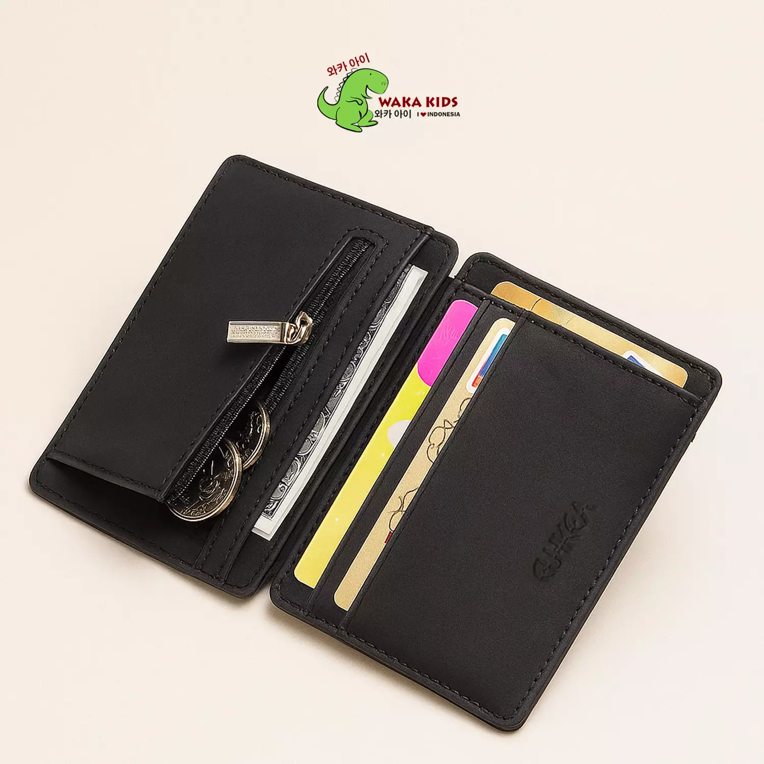 Wakakids Dompet Kartu dan Uang Lipat Pria Wanita Magic Money Clip Mini Wallet Card Holder Tipis Venrz Navy