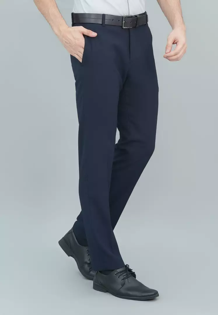 Johnwin - Gosen Pants - Celana Kerja - Celana Formal - Reguler Fit - Polyester - Navy - F.992.008.167.C
