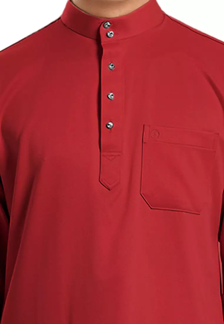 Alain Delon Baju Melayu Cekak Musang Dewasa - 19026005-75WineryRed
