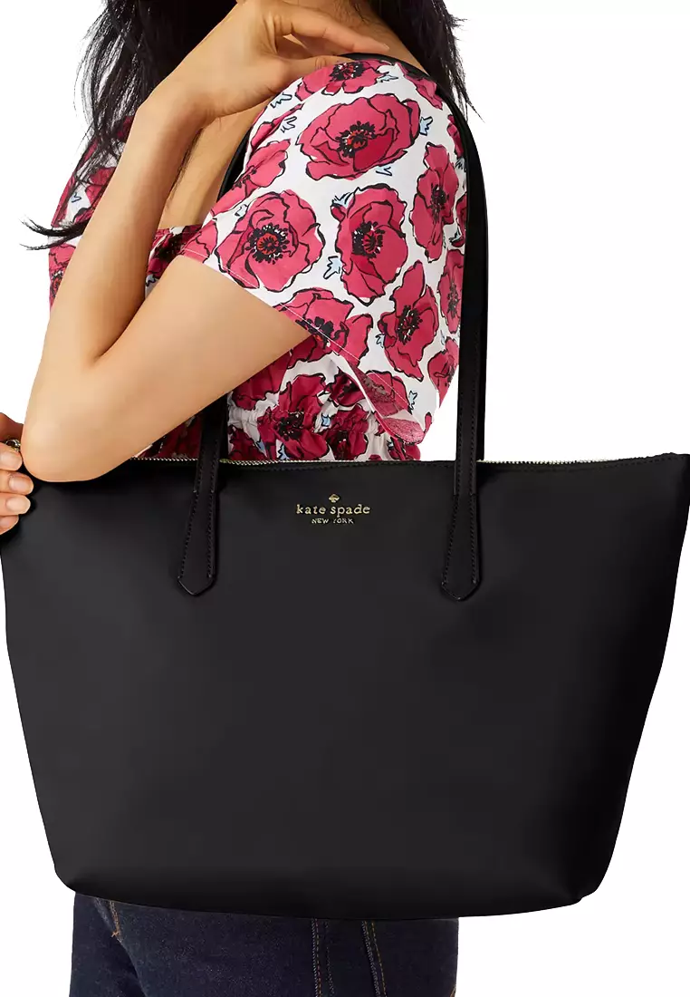 Kate Spade Kitt Nylon Large Tote Bag in Black kc455