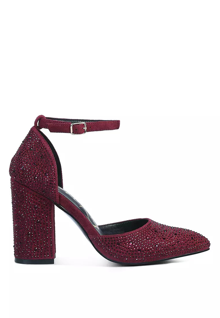 Red glitter block discount heels