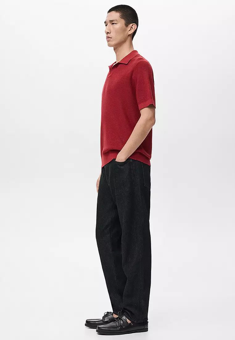 Structured Cotton Knitted Polo Shirt