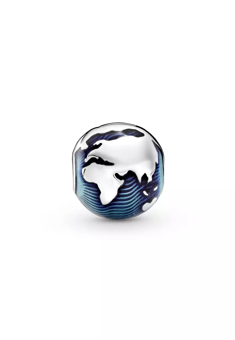 Blue Globe Clip Charm