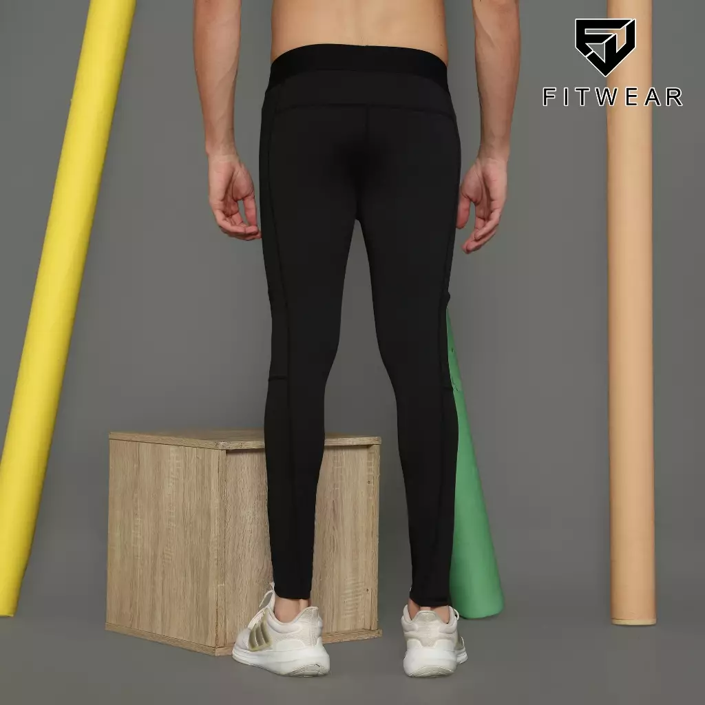 Fitwear - Legging Baselayer Dryfit Pria NICHOLAS BASIC POCKET LONG - BLACK