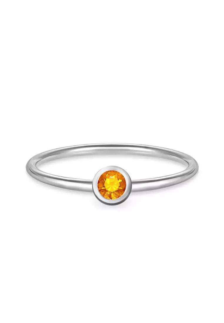 White gold cheap birthstone ring