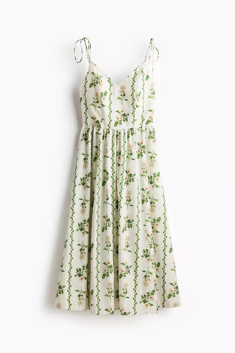 Flared-skirt strappy dress