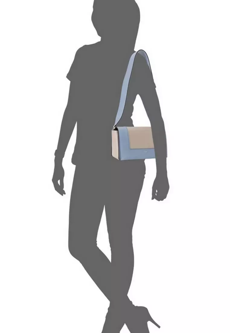 Frame Medium Crossbody Bag for Women in Light Taupe/Medium Blue