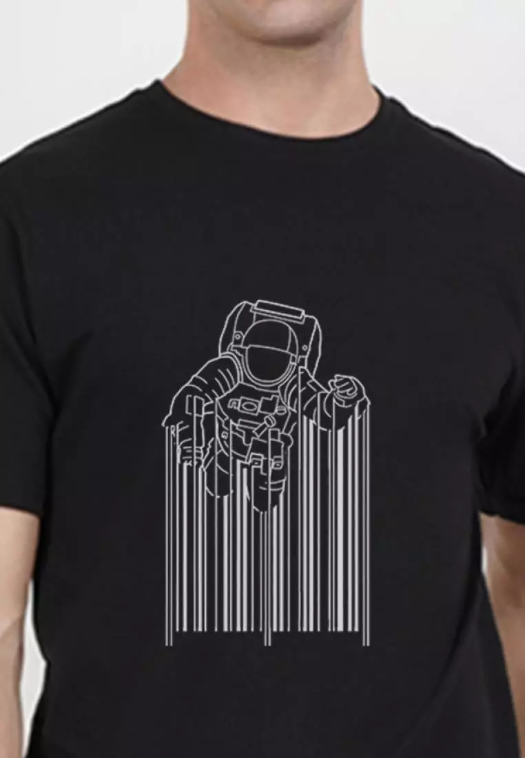 Astro Code Graphic Black Cotton Short Sleeve Tee