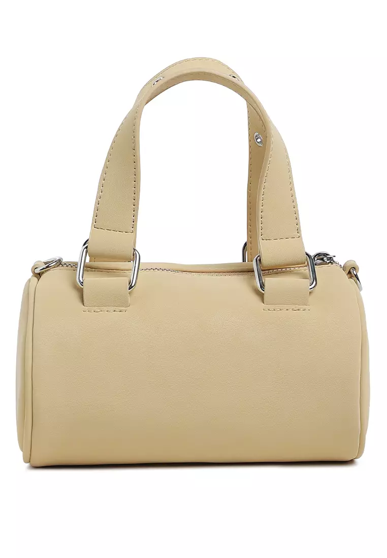 Mini Cylinder Hand Bag In Nude