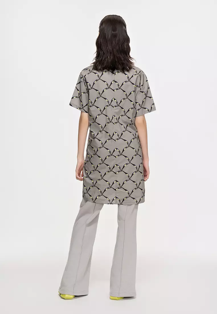 X型寬鬆前衛極簡通勤短袖連衣裙