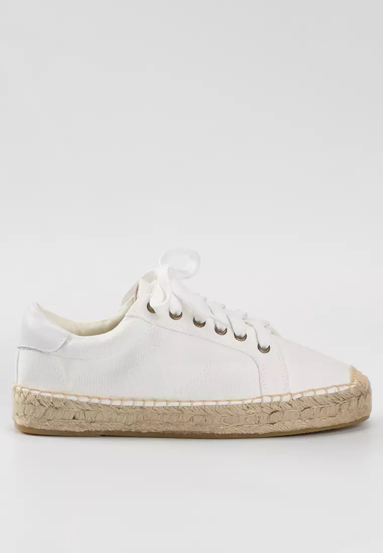 White leather store espadrille sneakers