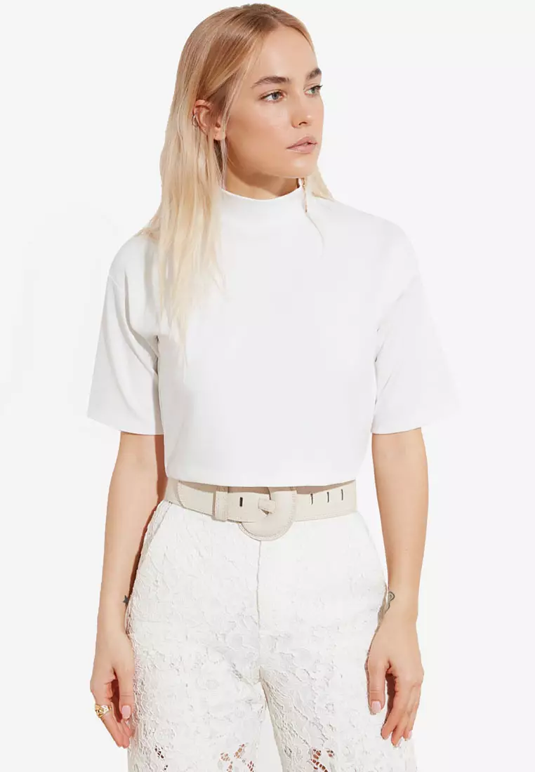 Best Deal for Blouses for Women, White Cropped Blouse Oversized