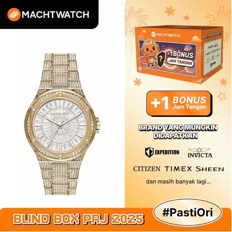 Jam Tangan Wanita Michael Kors Lennox MK6991 White Dial Gold Stainless Steel Strap