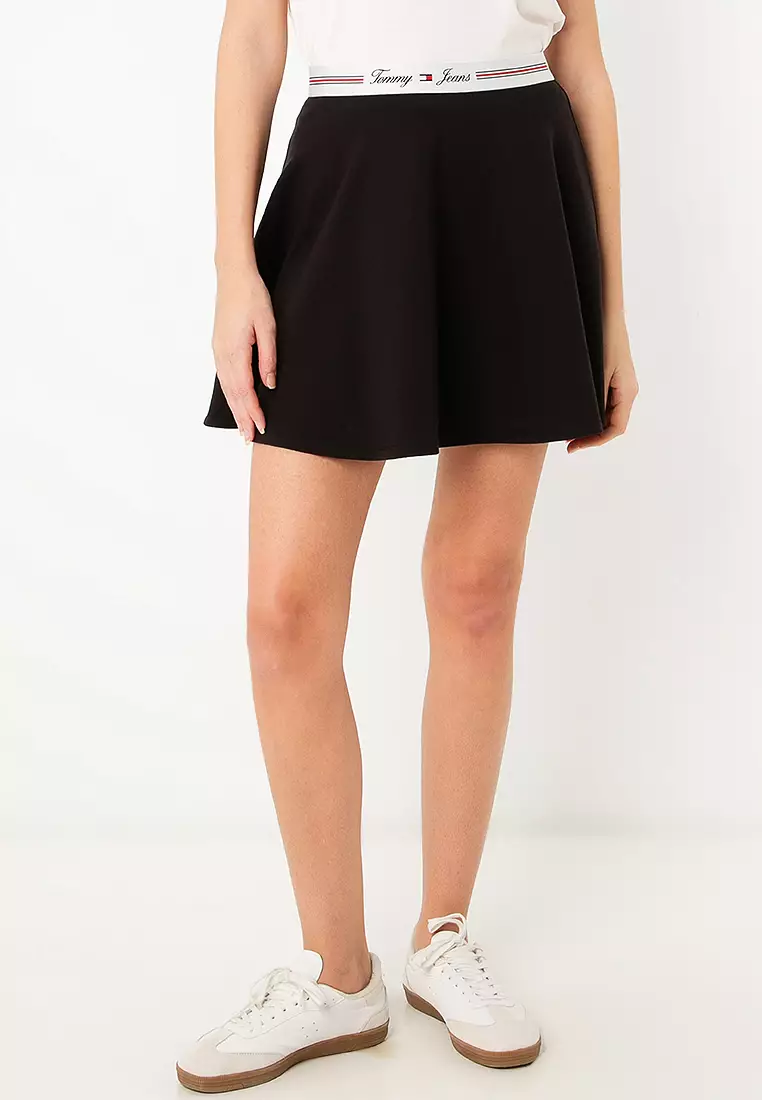 Fit and Flare Logo Waistband Skirt - Tommy Jeans