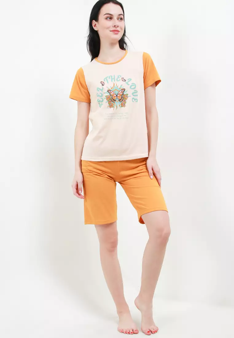 Pyjama Baju Tidur Short Sleeve Short Pants Sleepwear