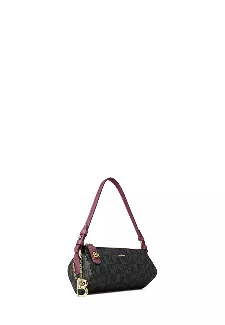 Ornella Monogram Black/Purple Small Shoulder Bag