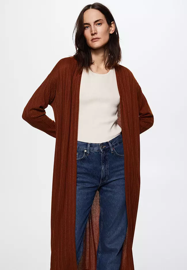 Ribbed Long Cardigan