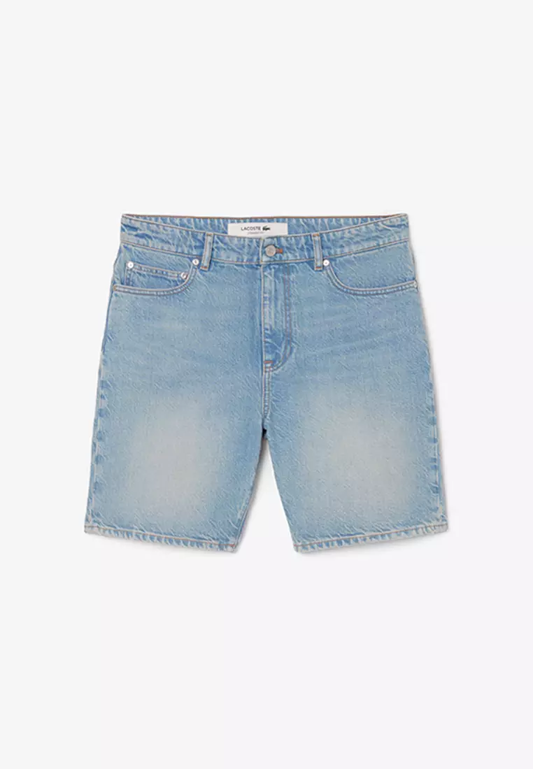Straight Fit Denim Bermuda Shorts