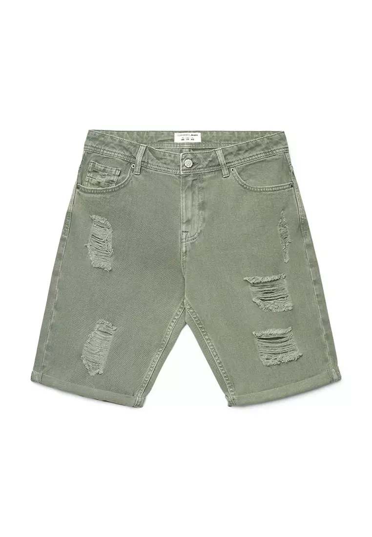 Men's Ripped Denim Shorts
