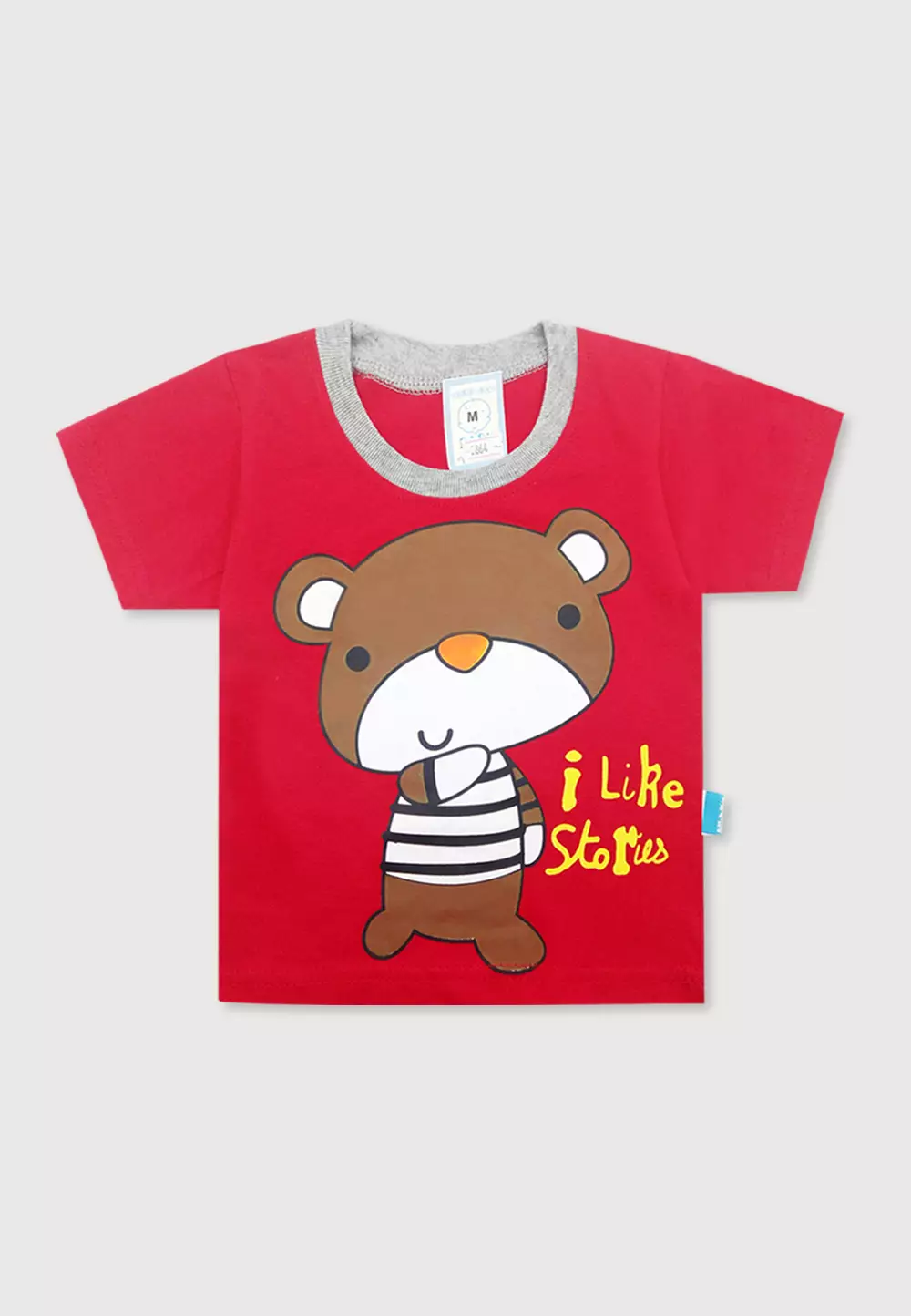 Wakakids Baju Bayi Anak Laki Laki Usi 6 Bulan Hingga 12 Bulan Setelan Celana Kaos Motif Bear Like Stories 2864 Merah