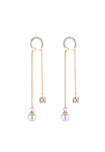 CELOVIS gold CELOVIS - Clementine Pearl Drop Dangle Earrings in Rose Gold 0F9EBAC957E989GS_1