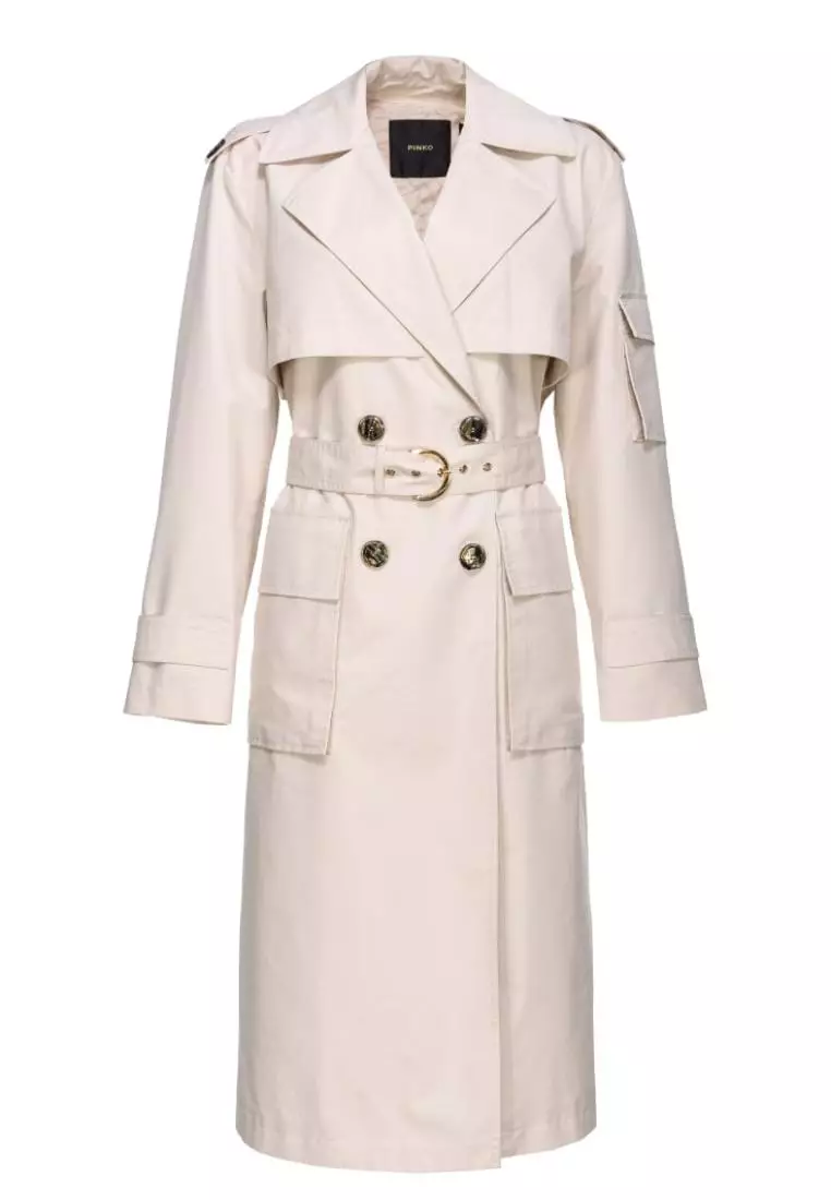 Buy Pinko Technical gabardine trench coat 2025 Online | ZALORA