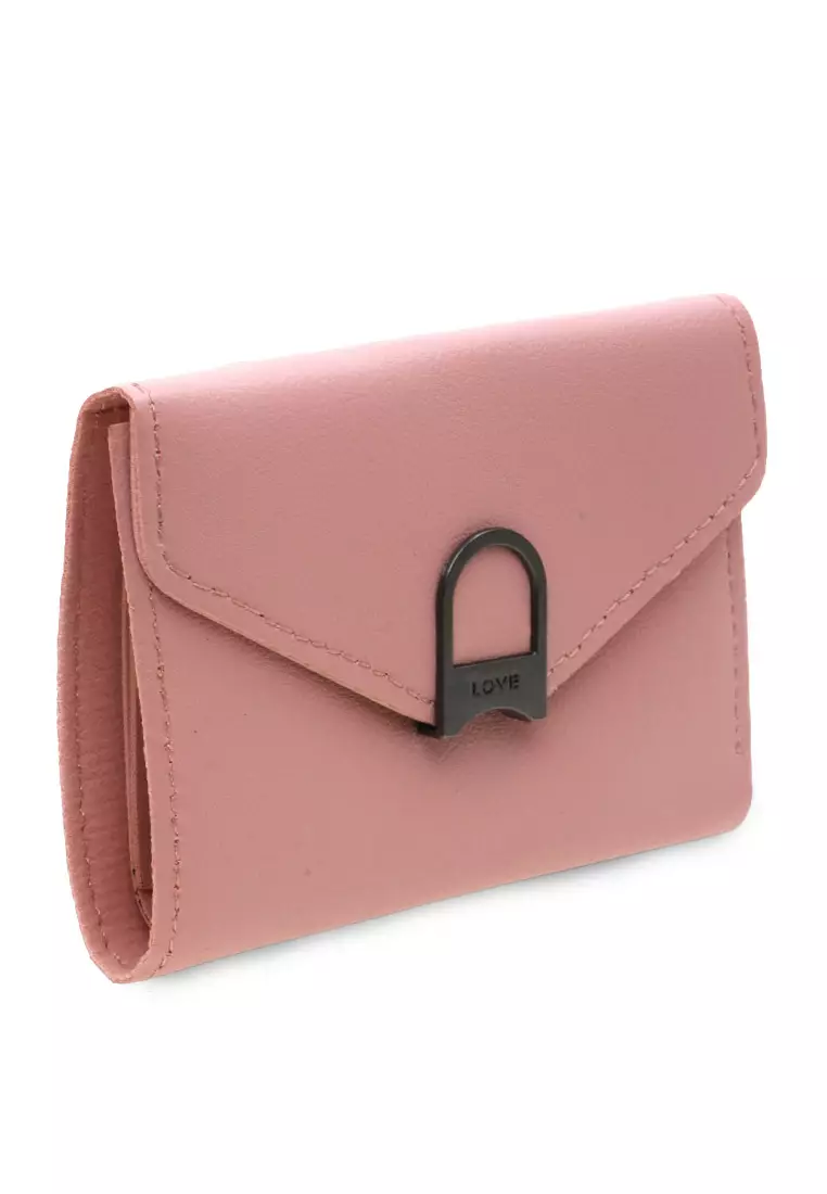 Small Wallet Design Simple Dompet Mini Wanita Premium Quality - Pink Muda