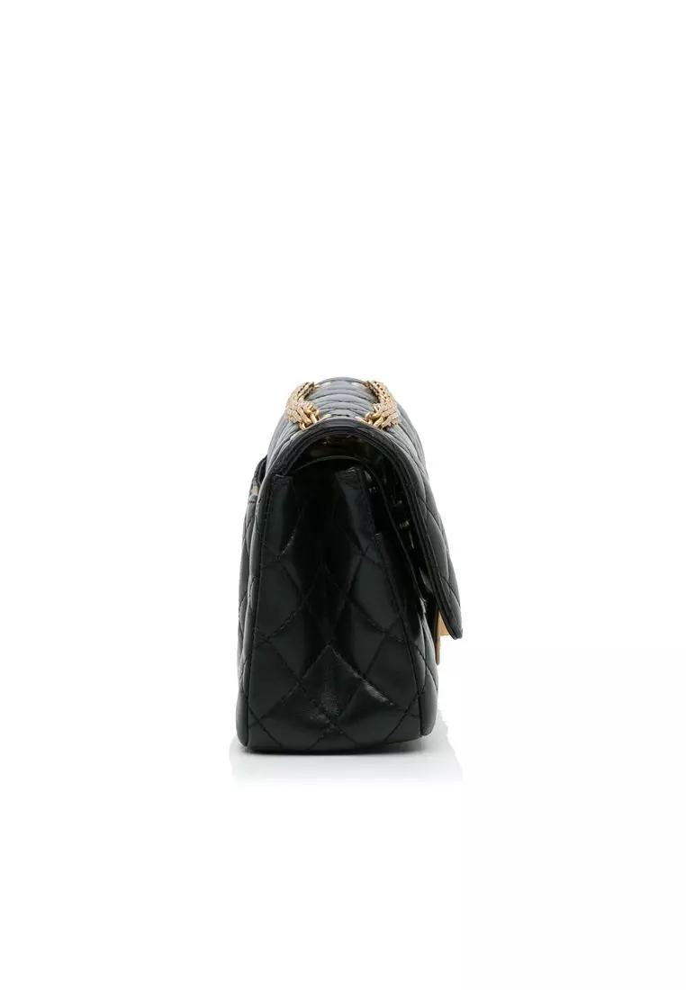 Pre-Loved Chanel Medium Croc Embossed Lambskin 2.55 Reissue Double Flap Bag