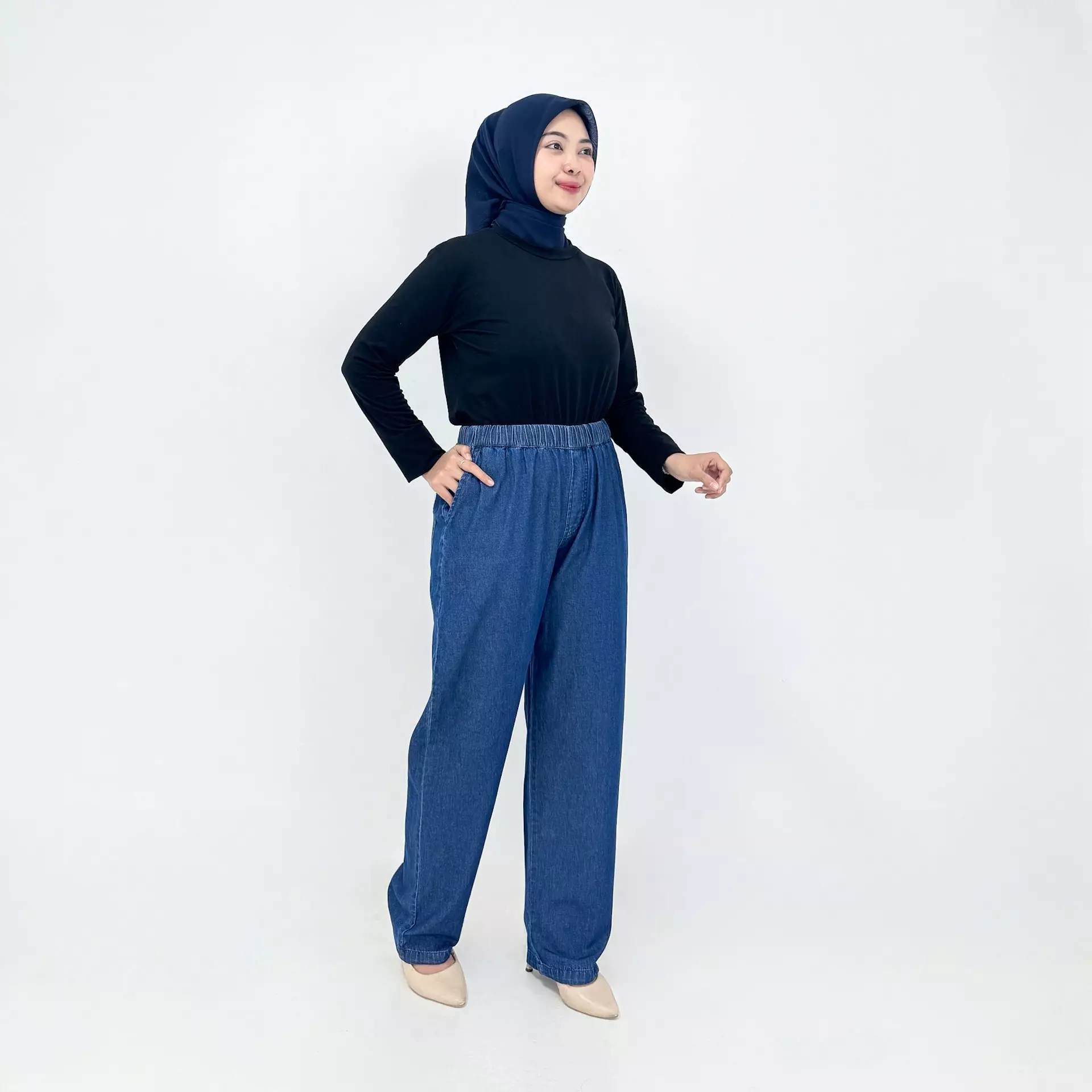 Celana Panjang Denim Wanita Tasya Baggy Pants