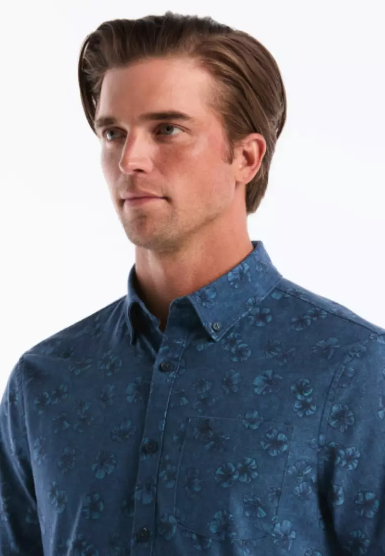 Short Sleeve Cotton Ecovero Chambray Tunnel Flower Print