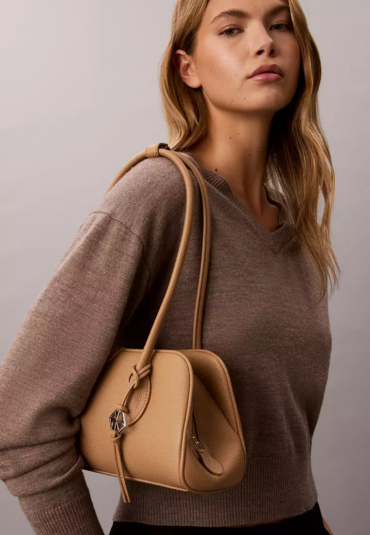 Emblem Logo Pebble Shoulder Bag - Calvin Klein Accessories & Footwear