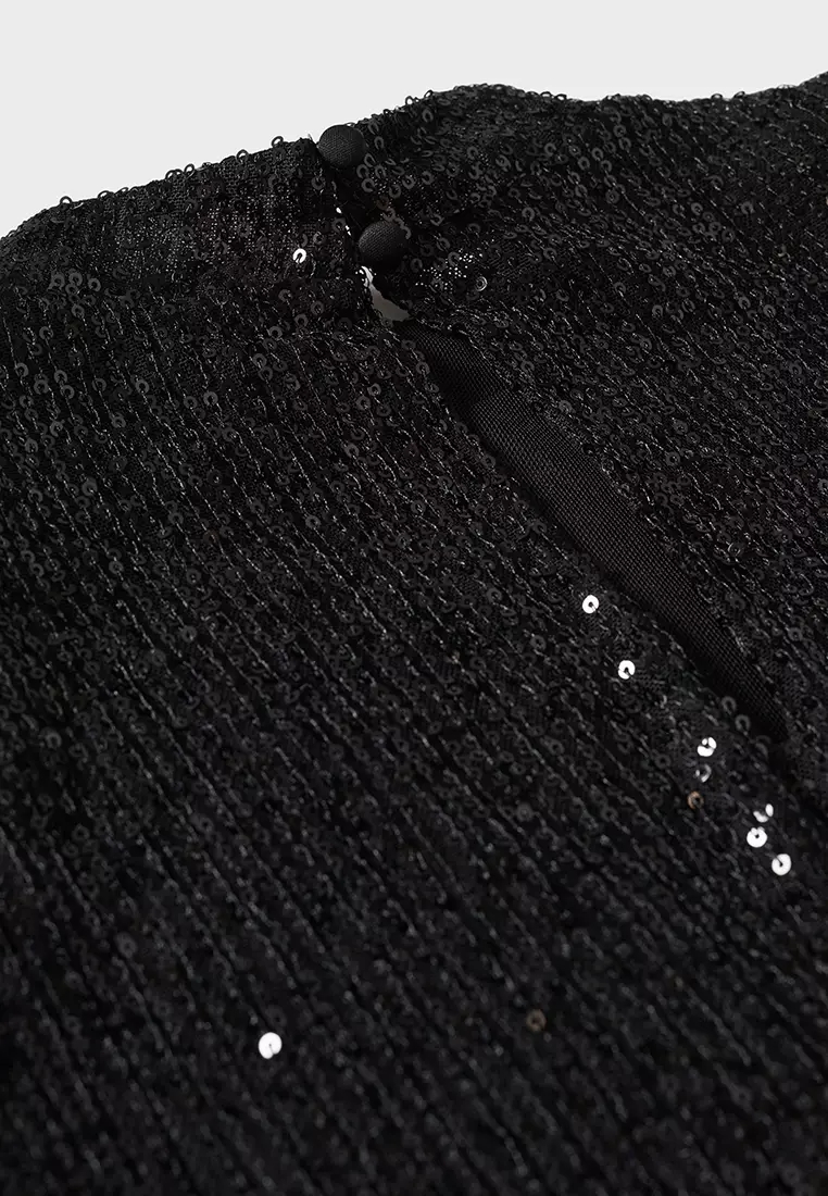 Sequin Turtleneck Top