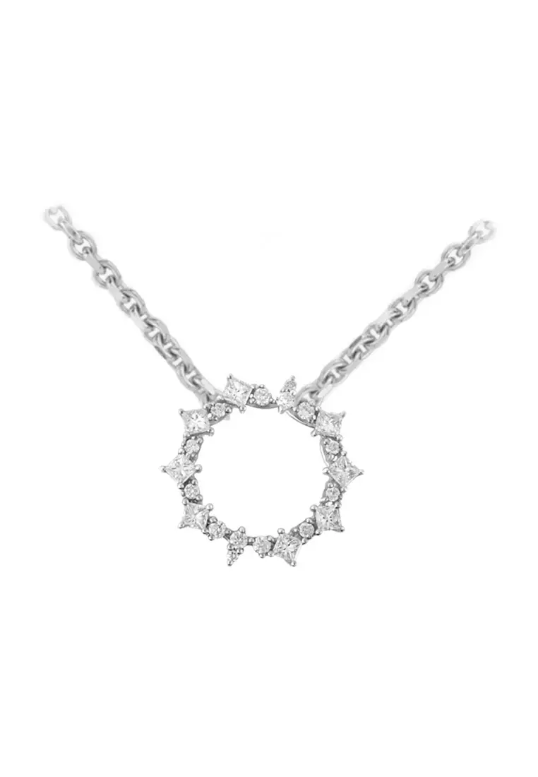 TOMEI Luminously Sparkling Rays Diamond Pendant, White Gold 750 (P6168)