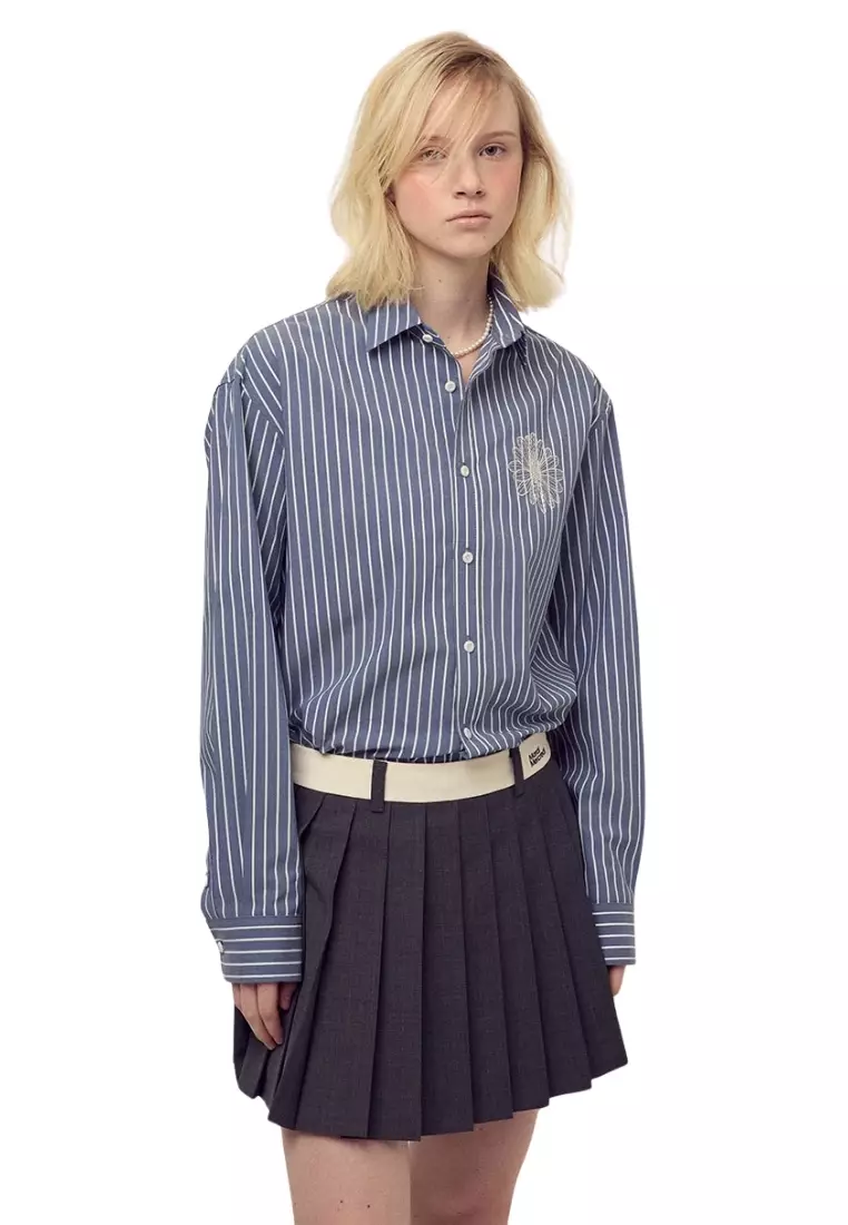 Cotton Shirt Stripe - Navy Ivory