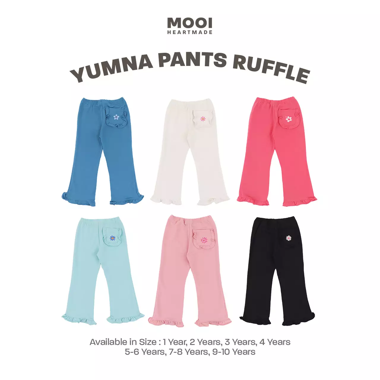 Mooi Celana Panjang Anak Perempuan Yumna Pants Ruffle - Pink Rose