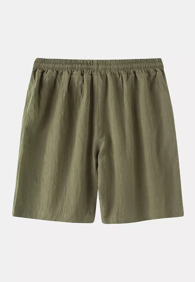 Cotton Linen Solid Color Beach Shorts YL-DK01