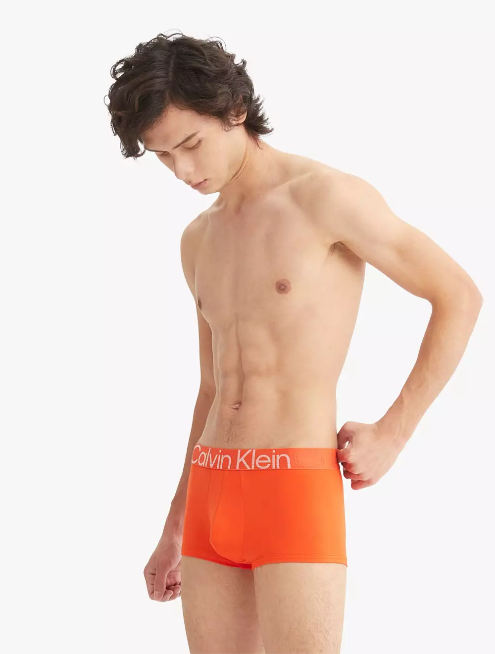 CK UNDERWEAR - EFFECT MICRO LOW RISE TRUNKS - orange
