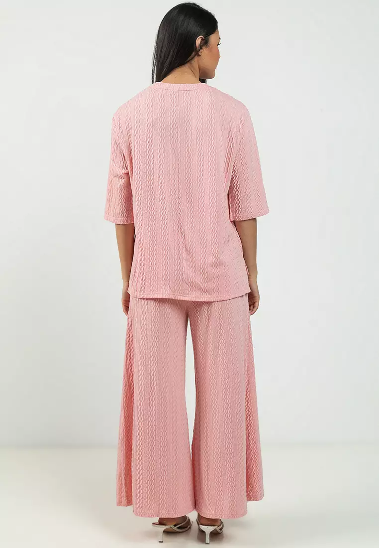 Relaxed Top And Wide-Leg Pants Set