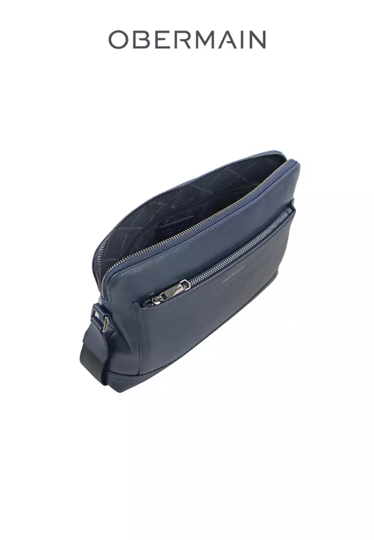 Men's Messenger Bag Synthetic Leather Navy