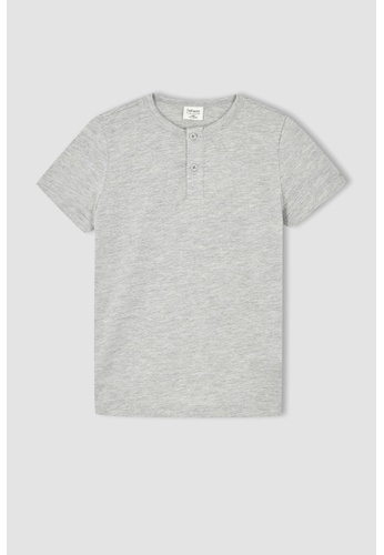 DeFacto grey Short Sleeve T-Shirt 4FDEAKAD1D70DAGS_1