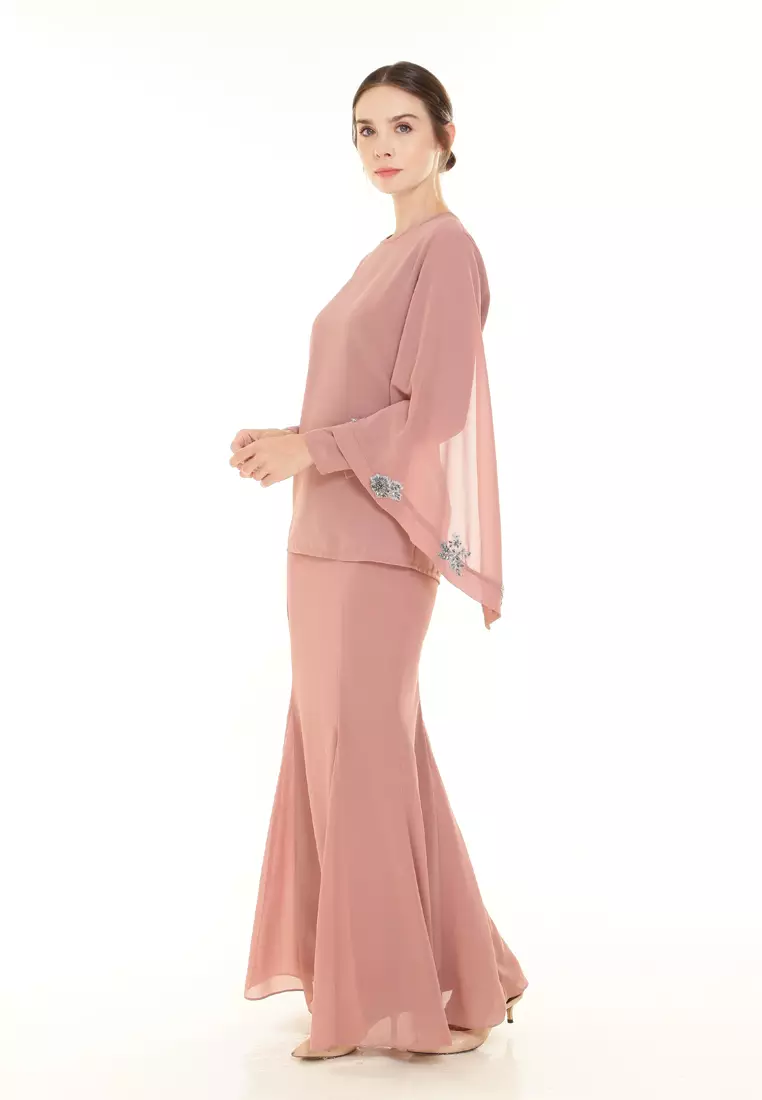 Melody Kurung Modern in Dusty Pink