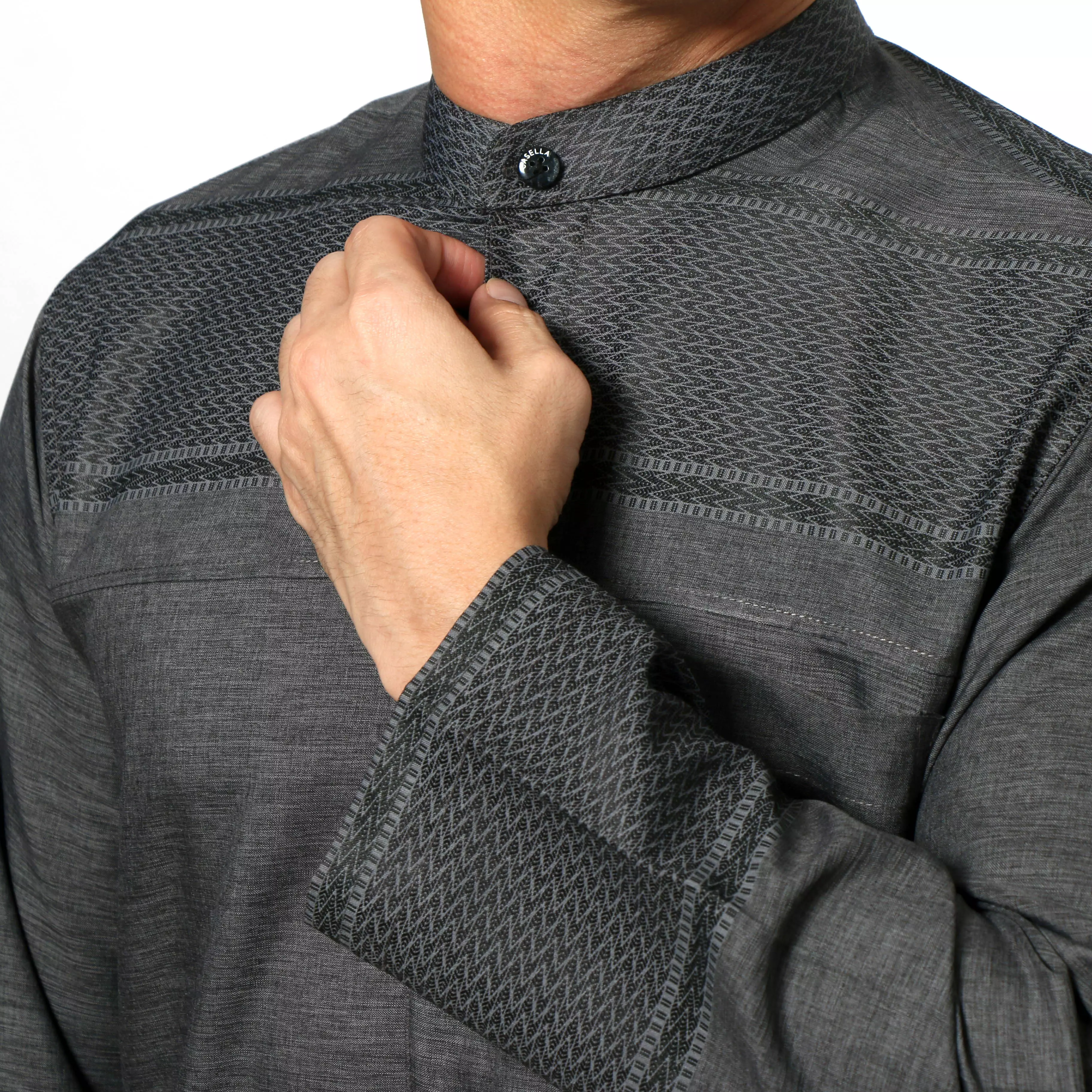 Casella Baju Koko Pria Lengan Panjang Exclusive Premium Grey 9766