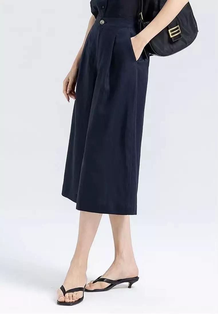 Crimped Cotton-flax Wide-legged Pants RZ-C138