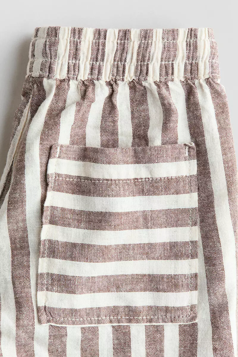 Linen-blend drawstring shorts